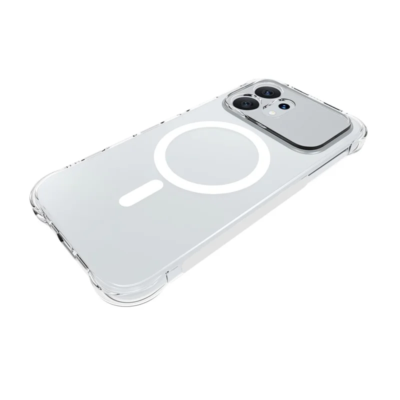 For Honor 600 5G Magnetic Case TPU Anti-drop Phone Back Cover - Transparent