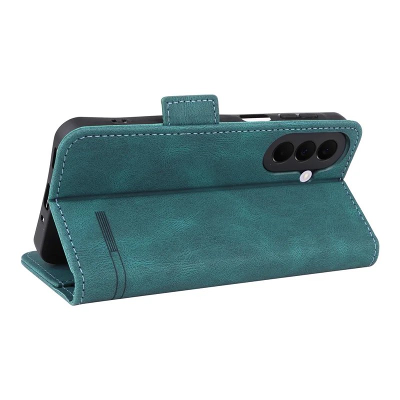 For Samsung Galaxy A37 5G Phone Case Leather Wallet Flip Phone Cover with Hardware Decor - Green