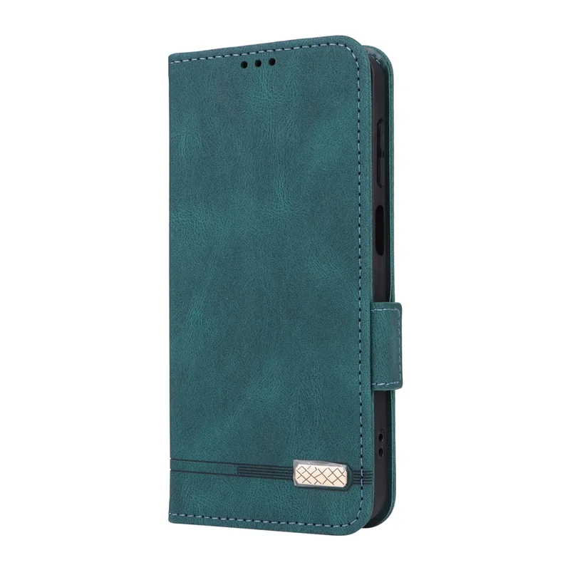 For Samsung Galaxy A37 5G Phone Case Leather Wallet Flip Phone Cover with Hardware Decor - Green