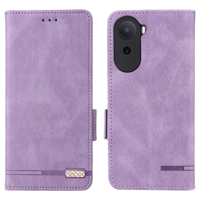 Phone Case For Xiaomi Poco C85x 5G / Redmi A7 Pro 4G (171.56mm) / Redmi A7 Pro 5G Leather Wallet Flip Phone Cover with Hardware Decor - Purple