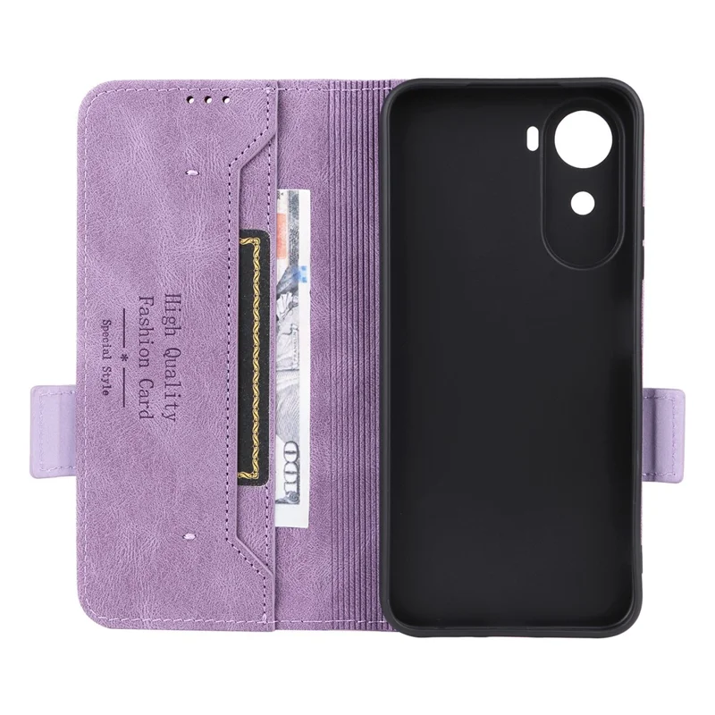 Phone Case For Xiaomi Poco C85x 5G / Redmi A7 Pro 4G (171.56mm) / Redmi A7 Pro 5G Leather Wallet Flip Phone Cover with Hardware Decor - Purple