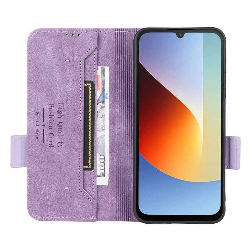 Phone Case For Xiaomi Poco C85x 5G / Redmi A7 Pro 4G (171.56mm) / Redmi A7 Pro 5G Leather Wallet Flip Phone Cover with Hardware Decor - Purple