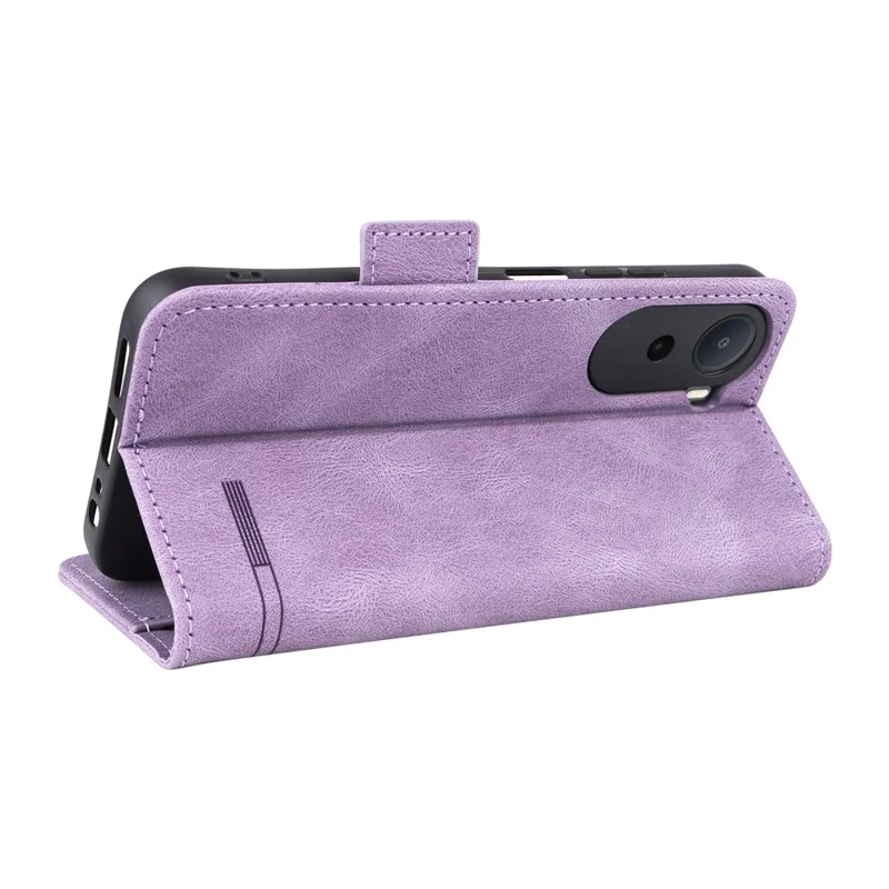 Phone Case For Xiaomi Poco C85x 5G / Redmi A7 Pro 4G (171.56mm) / Redmi A7 Pro 5G Leather Wallet Flip Phone Cover with Hardware Decor - Purple