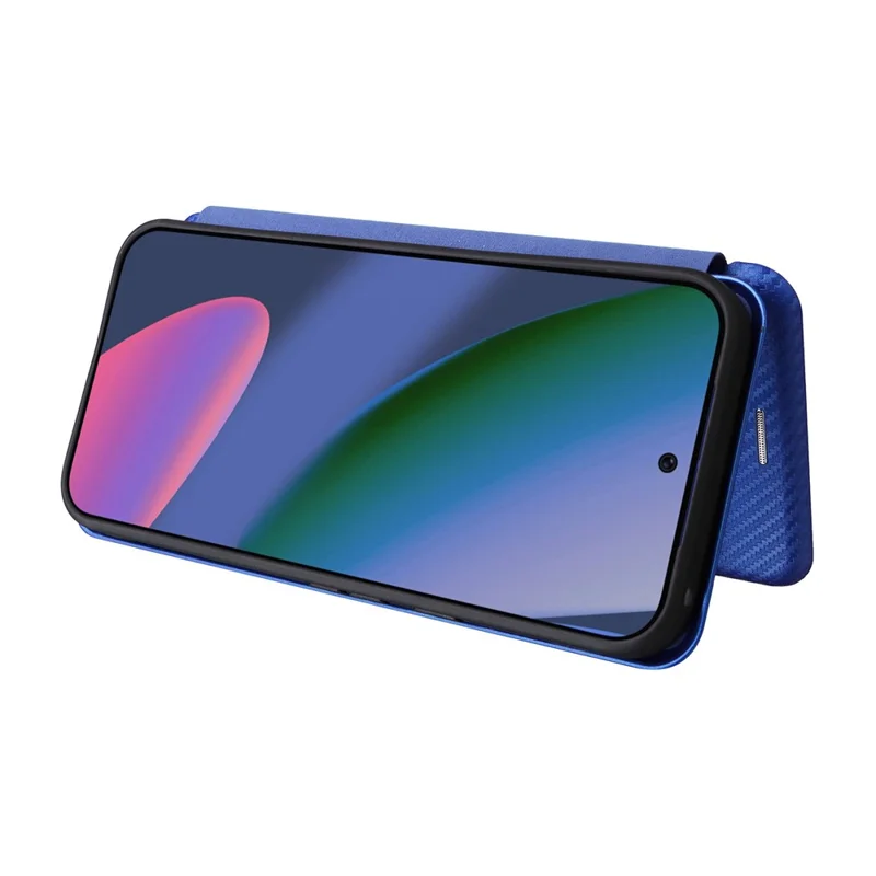 For Google Pixel 11 Pro XL Phone Case Carbon Fiber Texture Drop-Proof PU Leather Phone Cover - Blue
