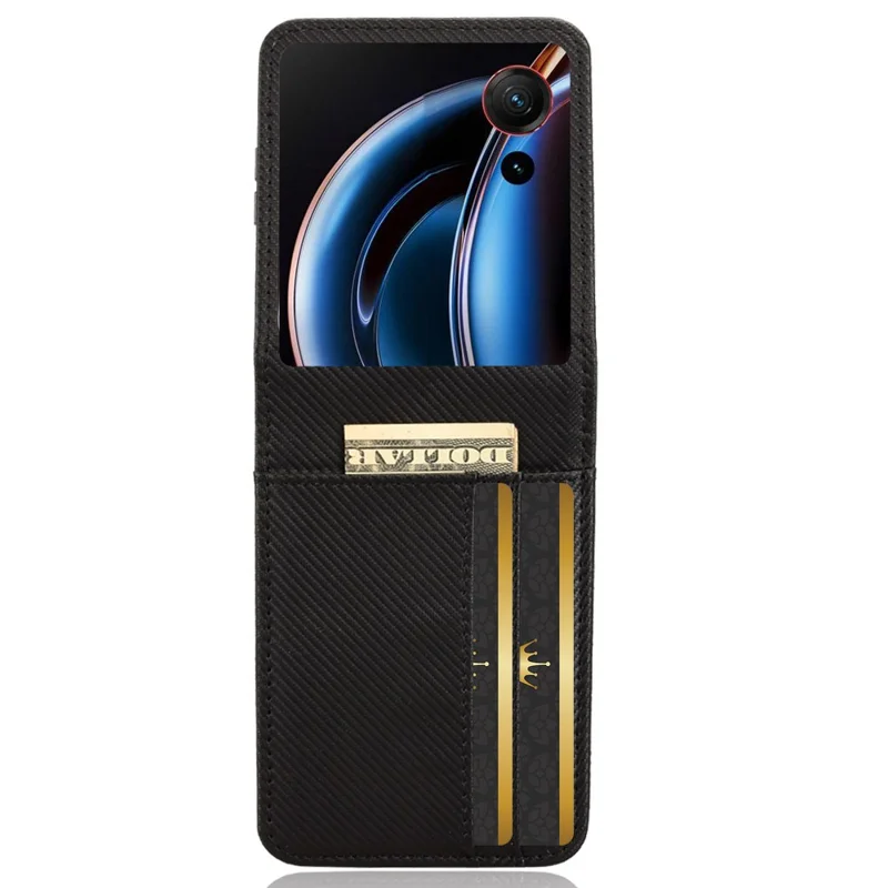 For ZTE nubia Flip3 5G Case Carbon Fiber Texture Shockproof PU + PC Phone Cover - Black
