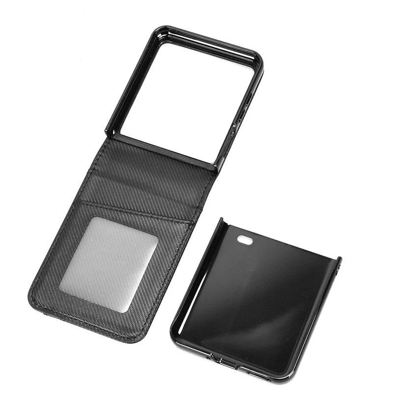 For ZTE nubia Flip3 5G Case Carbon Fiber Texture Shockproof PU + PC Phone Cover - Black