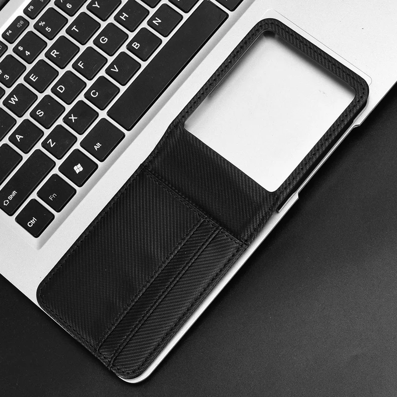 For ZTE nubia Flip3 5G Case Carbon Fiber Texture Shockproof PU + PC Phone Cover - Black