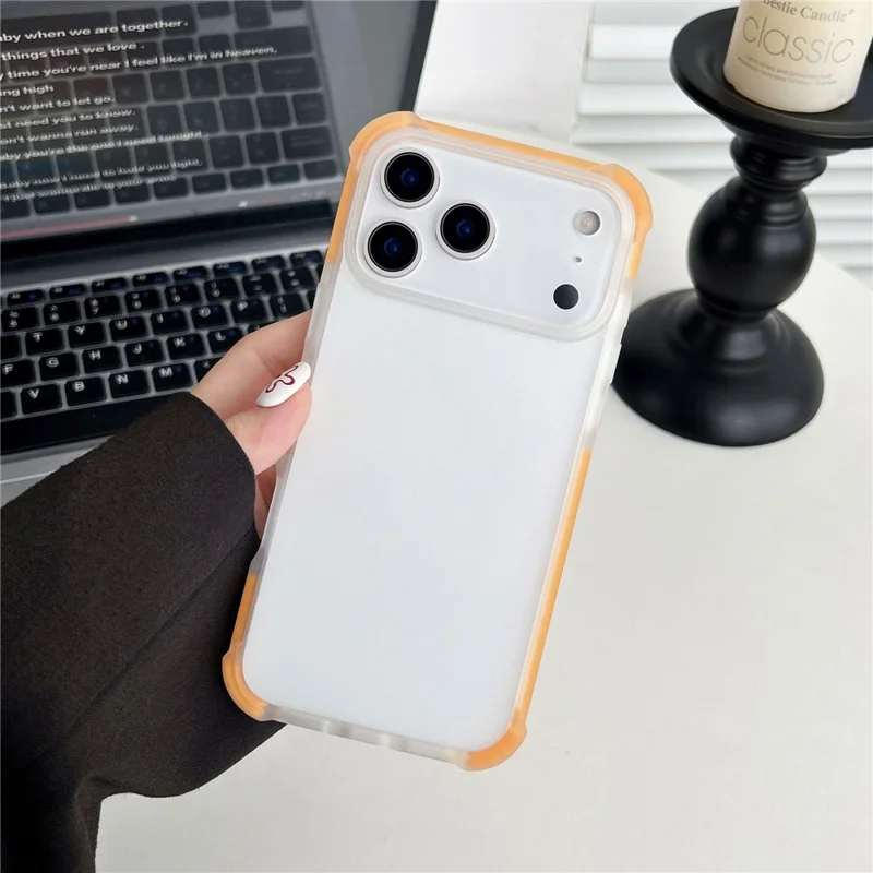 Compra al por mayor de funda mate de acrílico para iPhone 17 Pro, funda protectora de TPU, TPE y PC con textura suave al tacto - Naranja