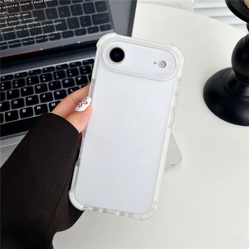 Partiköp för iPhone Air frostad akrylskal hudvänlig TPU TPE PC-skyddsomhölje - Vit