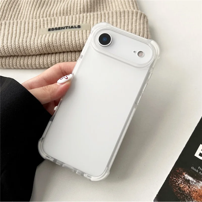 Partiköp för iPhone Air frostad akrylskal hudvänlig TPU TPE PC-skyddsomhölje - Vit