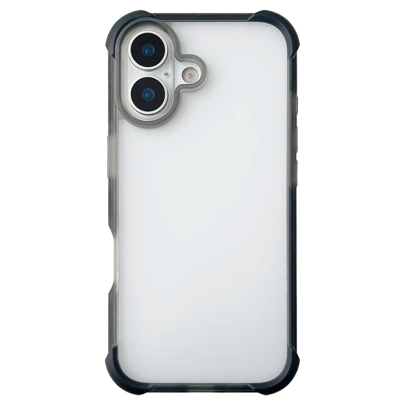 Groothandel voor iPhone 17 Matte Acryl Hoesje Vriendelijke TPU TPE PC Beschermlaag - Zwart