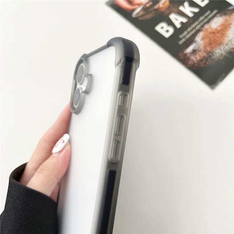 Groothandel voor iPhone 17 Matte Acryl Hoesje Vriendelijke TPU TPE PC Beschermlaag - Zwart