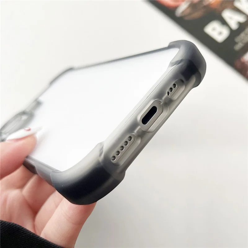 Groothandel voor iPhone 17 Matte Acryl Hoesje Vriendelijke TPU TPE PC Beschermlaag - Zwart