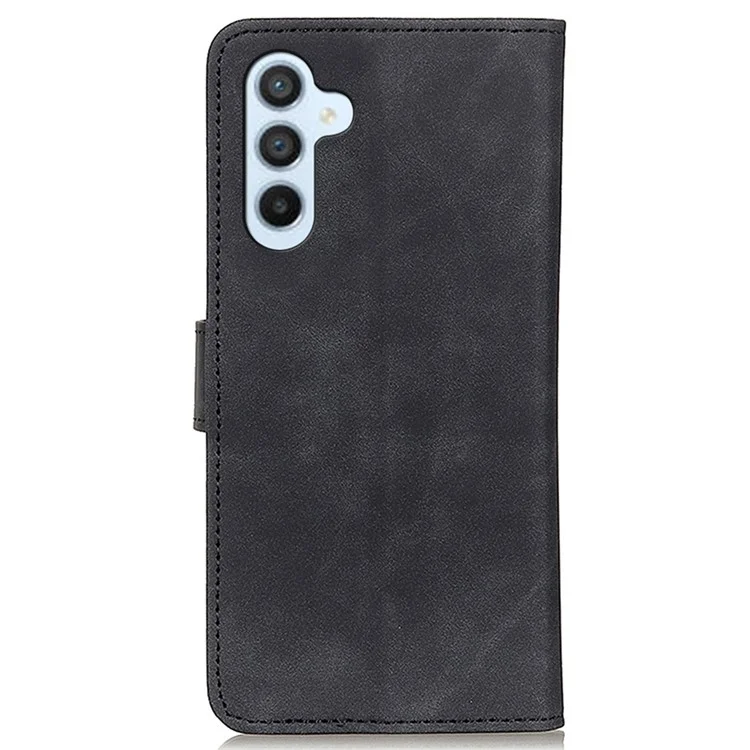 KHAZNEH Para Samsung Galaxy A54 5G Magnetic Clasp PU Leather Retro Texture Phone Cover Folio Flip Wallet Stand Case - Negro
