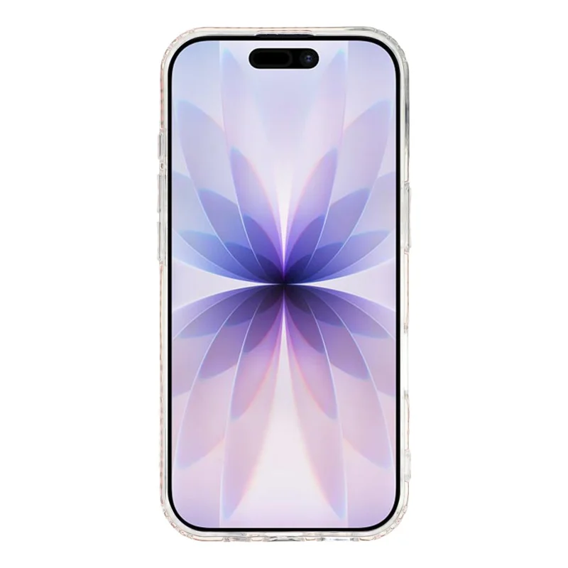 For iPhone 17 Case Rhinestone Aurora Butterfly Bow Glitter TPU + PC IMD Phone Cover - Heart Transparent