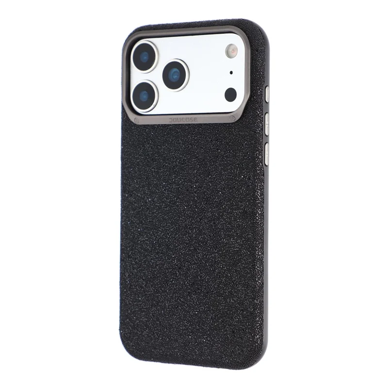 JAUCASE for iPhone 17 Pro Max Magnetic Case Glitter Caviar Craft Finish Shockproof TPU PC Cover - Black