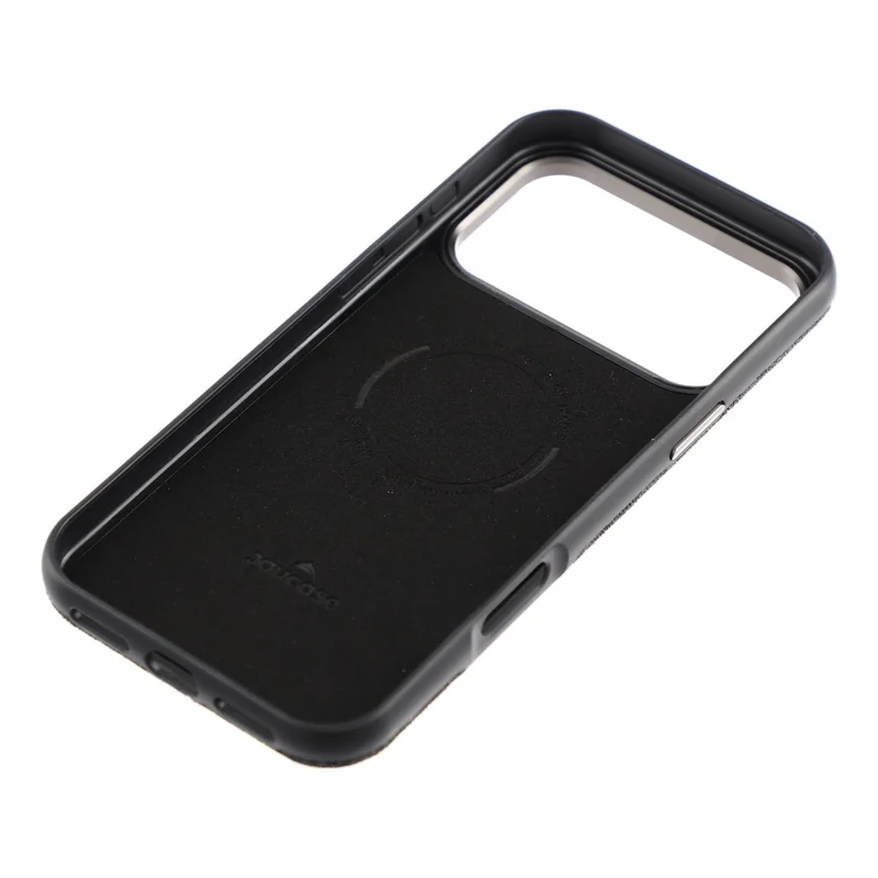 JAUCASE for iPhone 17 Pro Max Magnetic Case Glitter Caviar Craft Finish Shockproof TPU PC Cover - Black