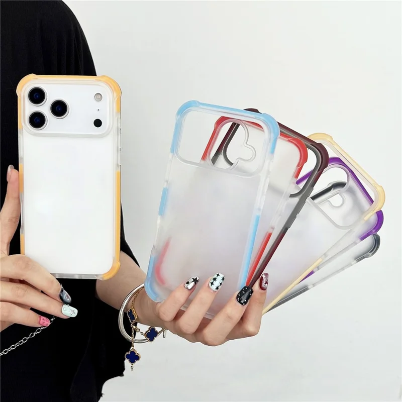 Bulk Purchasing for iPhone 17 Pro Max Frosted Acrylic Case Skin-friendly TPU TPE PC Protective Cover - Orange