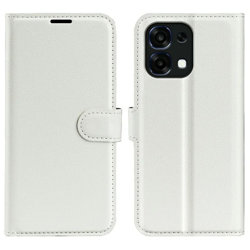 AMORUS For Oppo A6 Pro 5G  /  A6 Pro 4G Wallet Case Litchi Texture Shockproof Leather Flip Stand Phone Cover - White