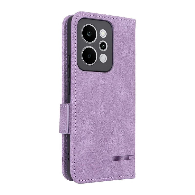 Til Realme P4 Power 5G Case Læder Wallet Flip Telefonbeskyttelse med Hardwaredekoration - Lilla