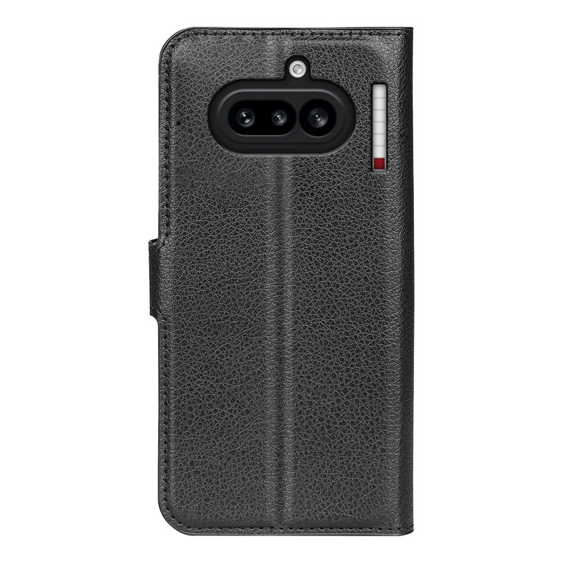 AMORUS For Nothing Phone (4a) Wallet Case Litchi Texture Shockproof Leather Flip Stand Phone Cover - Black
