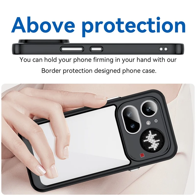 For Nothing Phone (4a) Pro Case TPU + Acrylic Protective Clear Phone Cover - Black