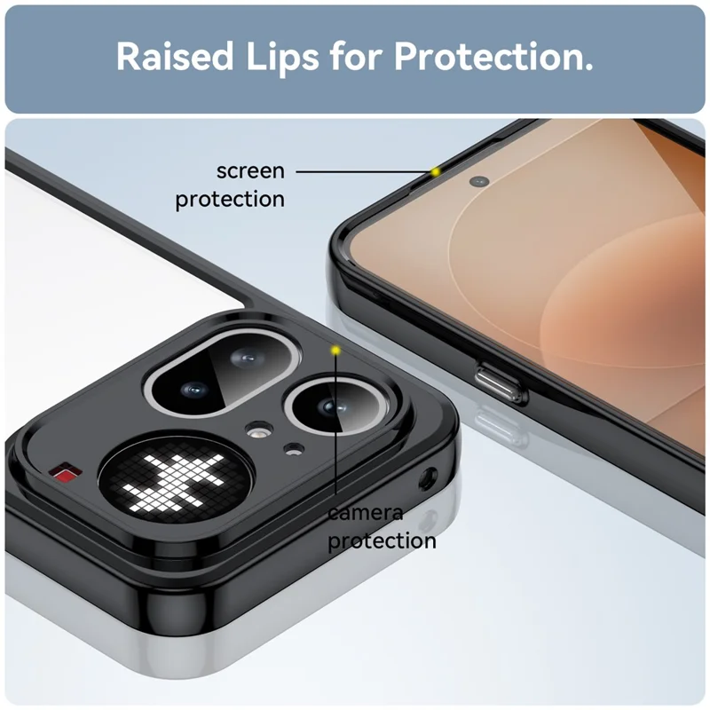 For Nothing Phone (4a) Pro Case TPU + Acrylic Protective Clear Phone Cover - Black