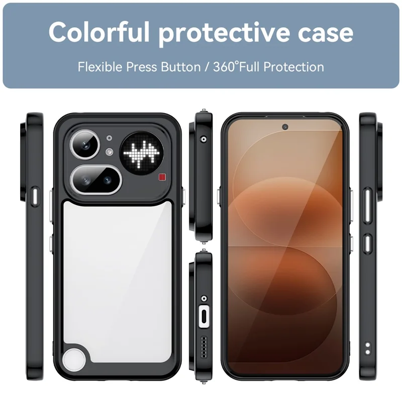 For Nothing Phone (4a) Pro Case TPU + Acrylic Protective Clear Phone Cover - Black