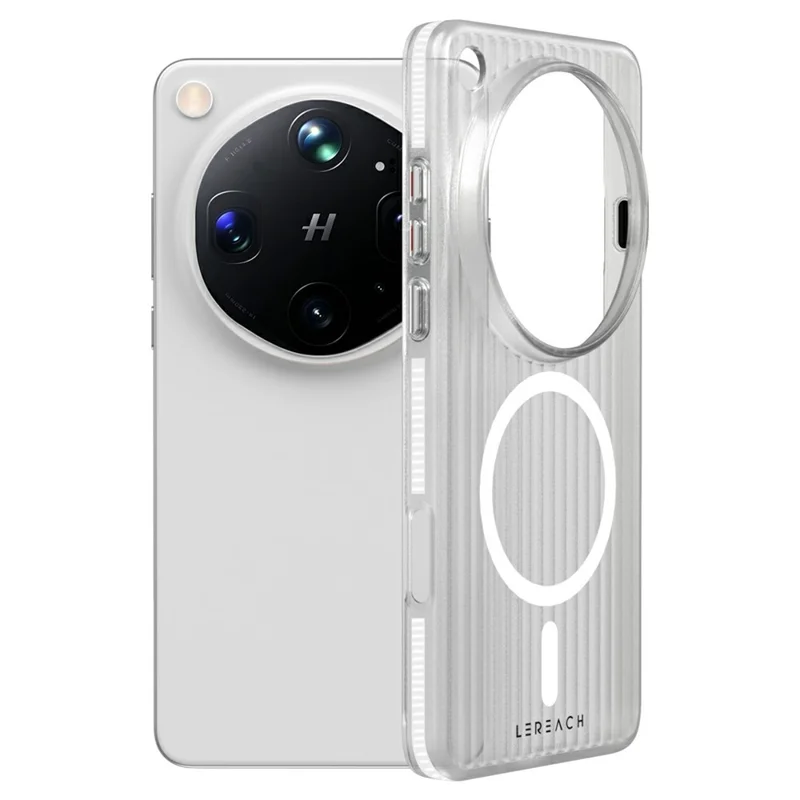 LEREACH TOC Series for Oppo Find X9 Ultra 5G Magnetic Case Flowing Grid PC Phone Cover - White