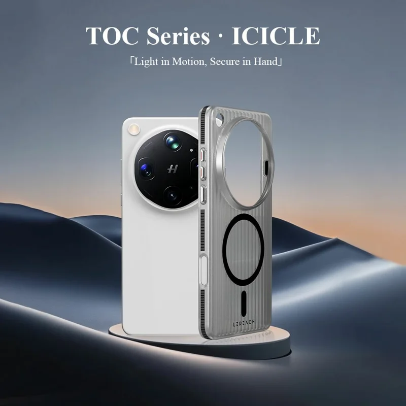 LEREACH TOC Series for Oppo Find X9 Ultra 5G Magnetic Case Flowing Grid PC Phone Cover - White