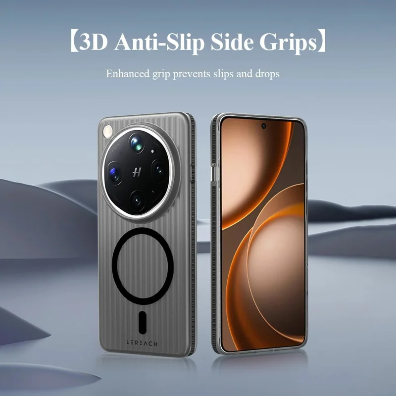LEREACH TOC Series for Oppo Find X9 Ultra 5G Magnetic Case Flowing Grid PC Phone Cover - White