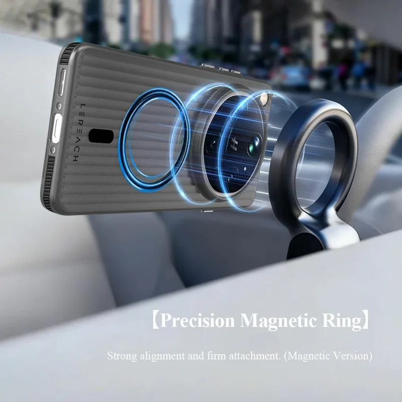 LEREACH TOC Series for Oppo Find X9 Ultra 5G Magnetic Case Flowing Grid PC Phone Cover - White