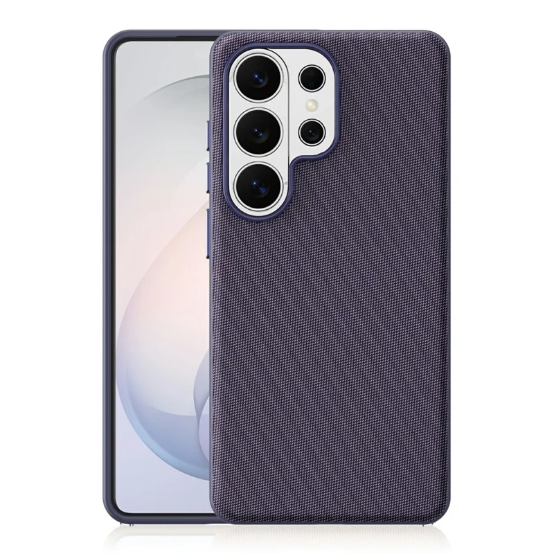 For Samsung Galaxy S26 Ultra Magnetic Case Tech Fabric TPU Shockproof Cover - Purple