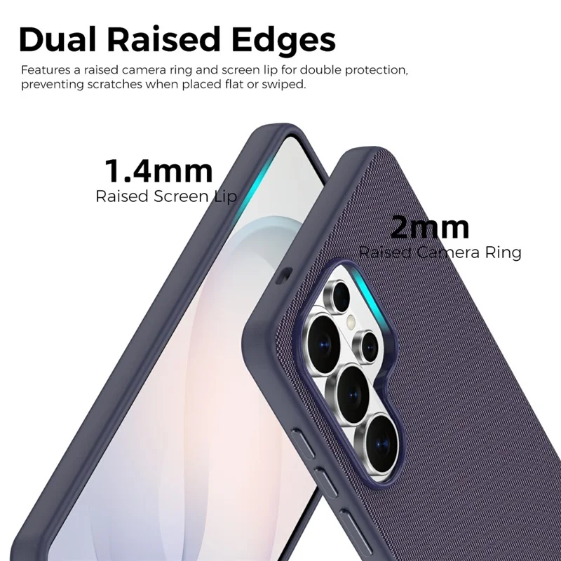 For Samsung Galaxy S26 Ultra Magnetic Case Tech Fabric TPU Shockproof Cover - Purple