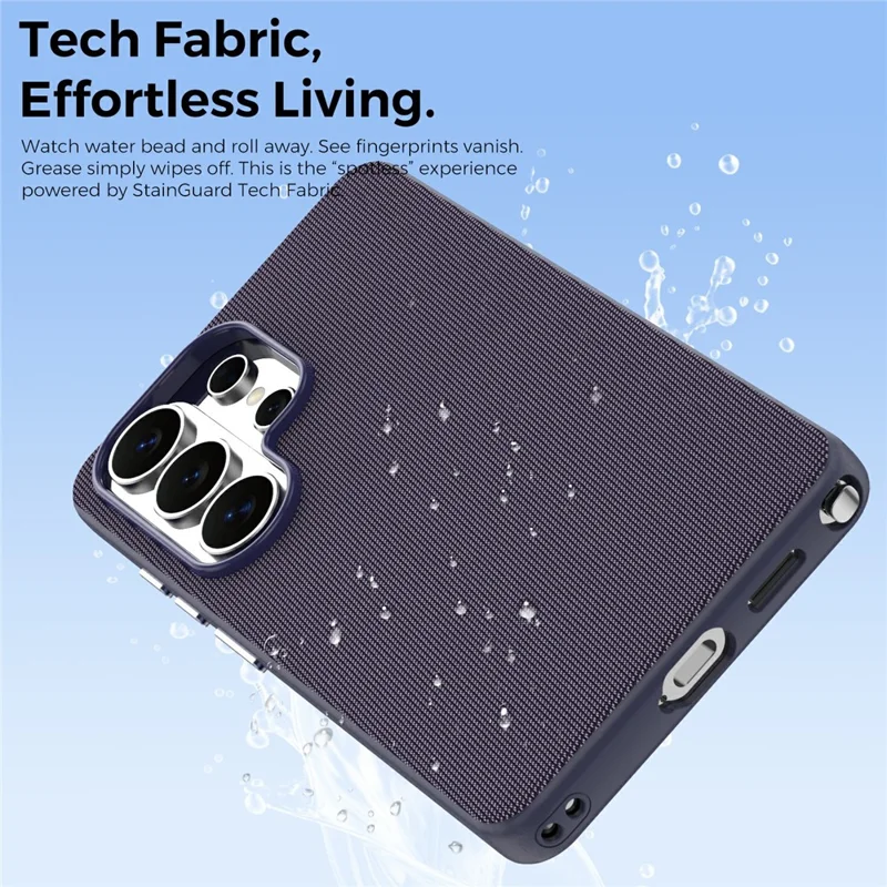 For Samsung Galaxy S26 Ultra Magnetic Case Tech Fabric TPU Shockproof Cover - Purple