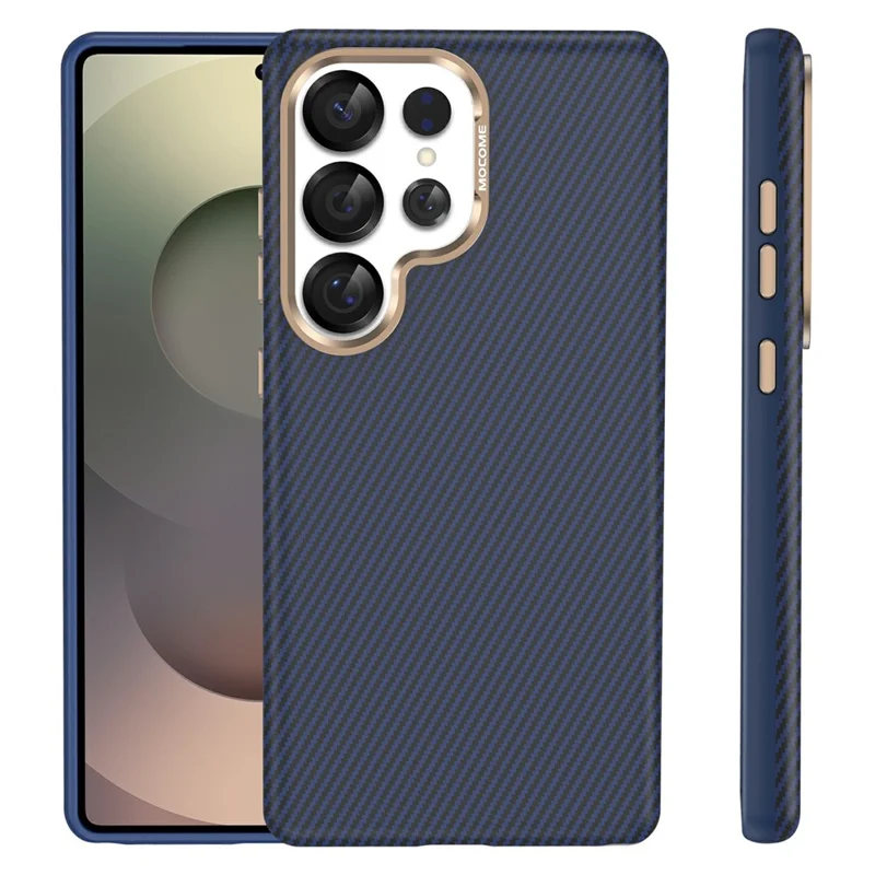 For Samsung Galaxy S25 Ultra Magnetic Case Carbon Fiber Texture Shockproof Leather TPU PC Protective Cover - Sapphire