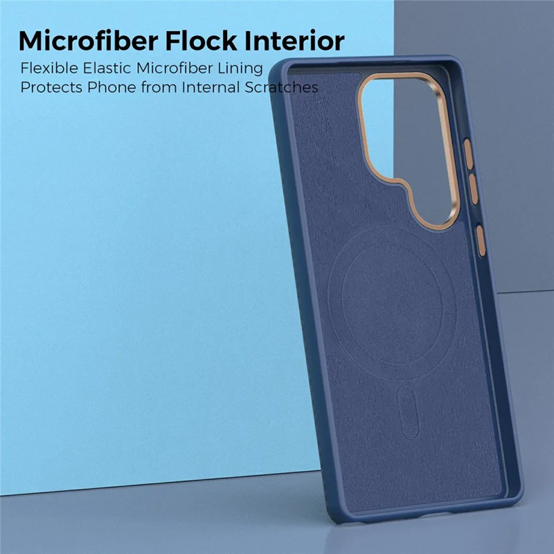 For Samsung Galaxy S25 Ultra Magnetic Case Carbon Fiber Texture Shockproof Leather TPU PC Protective Cover - Sapphire