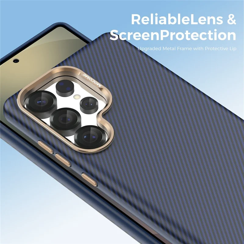 For Samsung Galaxy S25 Ultra Magnetic Case Carbon Fiber Texture Shockproof Leather TPU PC Protective Cover - Sapphire