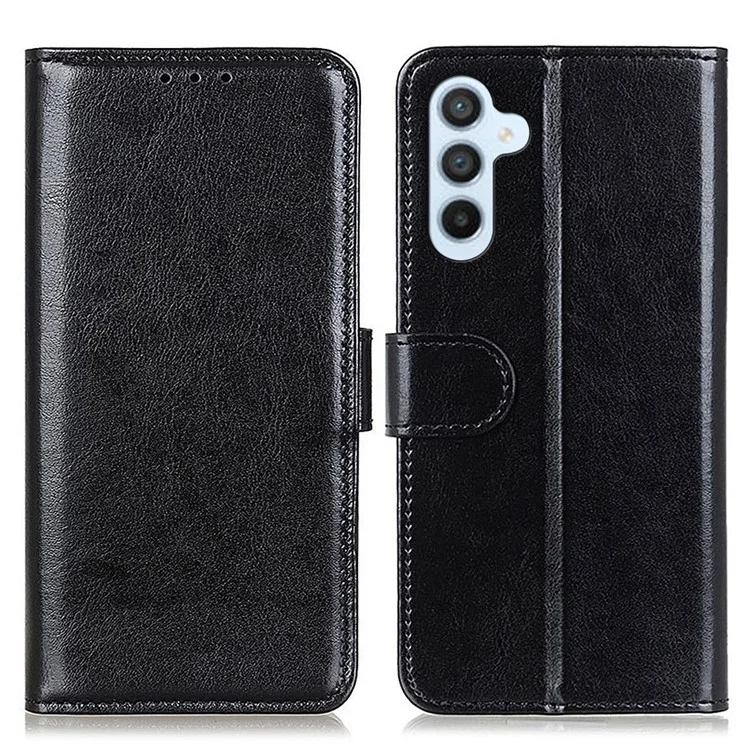 Custodia Antisbucciamento per Samsung Galaxy A54 5G, Custodia Portafoglio Magnetica Crazy Horse Texture PU Pelle Flip Cover - Nero