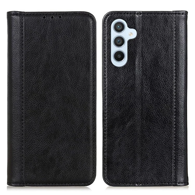 Per Samsung Galaxy A54 5G Litchi Texture Custodia in pelle split con supporto Wallet Magnetic Auto-absorbed Inner TPU Cover - Nero