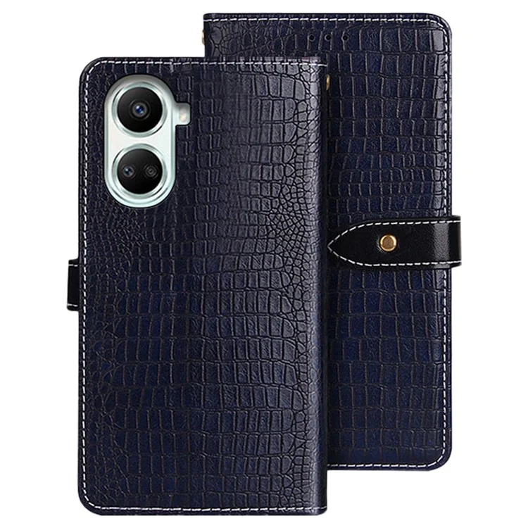 Idewi Magnetic Protective Cover Für Huawei Nova 10 SE 4G, Krokodiltextur PU Leder Brieftasche Folio Flip Phone Hülle Mit Standfunktion - Blau