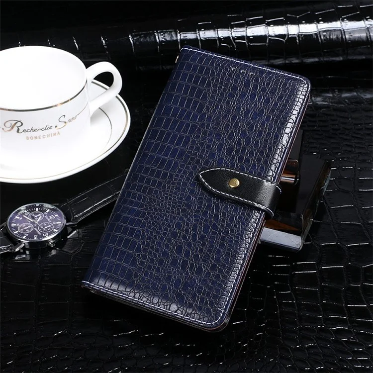 Idewi Magnetic Protective Cover Für Huawei Nova 10 SE 4G, Krokodiltextur PU Leder Brieftasche Folio Flip Phone Hülle Mit Standfunktion - Blau