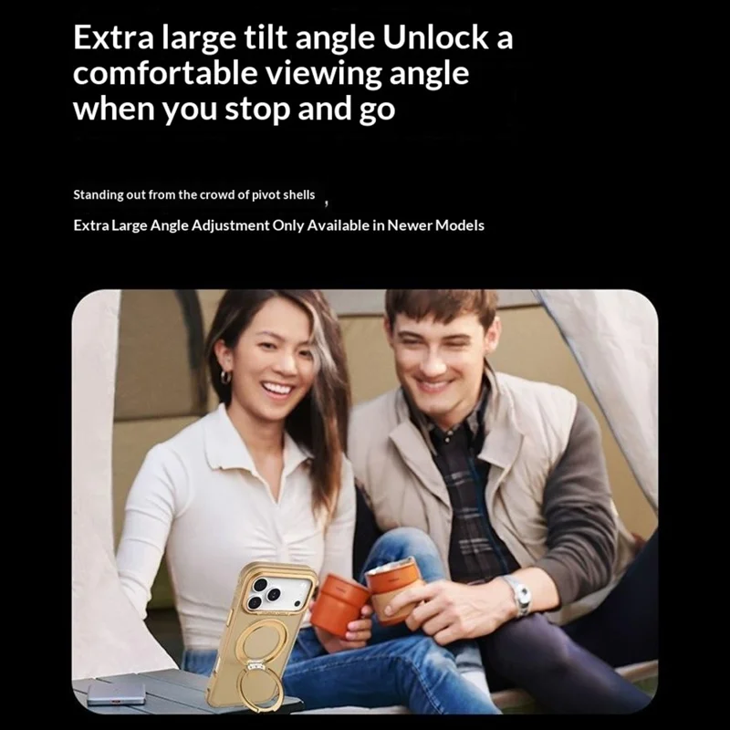 Bulk Purchasing for iPhone 17 Pro Max Magnetic Case Skin-friendly Anti-Shock TPU PC Protective Cover with Damping Bracket - Lake Blue