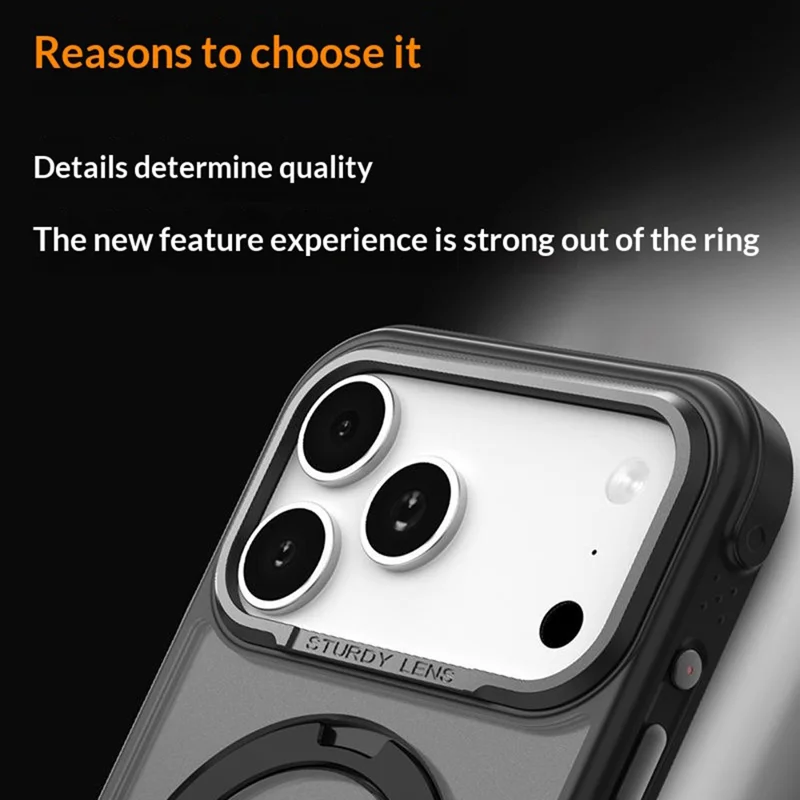 Bulk køb til iPhone 17 Pro Max Magnetisk Cover Hudvenlig Anti-stødt TPU PC Beskyttende Hylster med 120° Stand med understøttelse af Magsafe - Sort