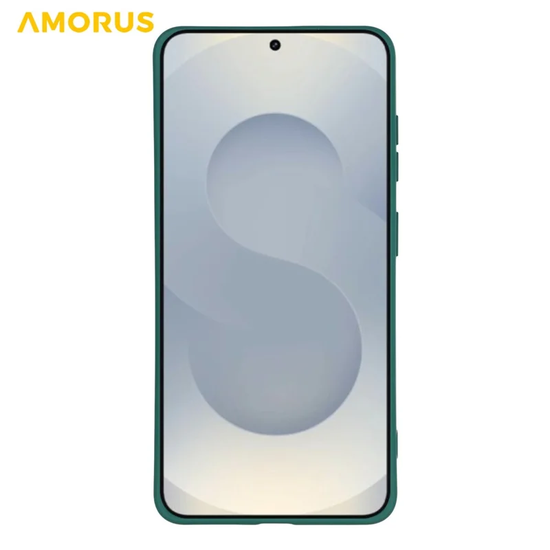 AMORUS For Samsung Galaxy S26+ Case Precise Cutouts TPU Fiber Lining Shockproof Phone Cover - Army Green