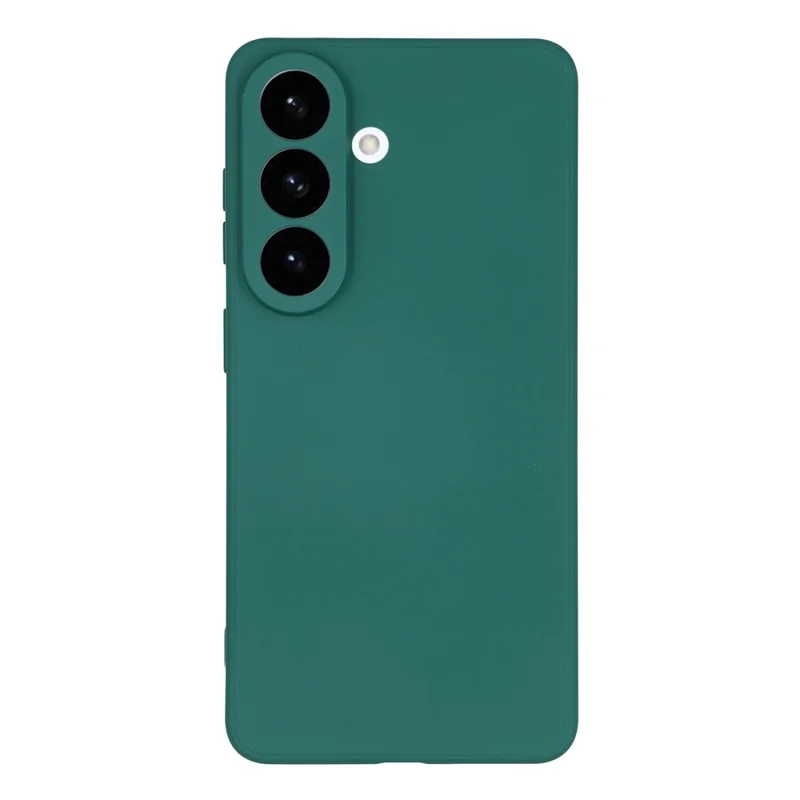 For Samsung Galaxy S26+ Case TPU Back Soft Anti-Scratch Fiber Lining Phone Cover - Army Green