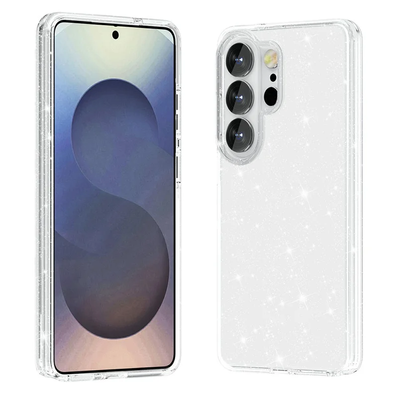 AMORUS For Samsung Galaxy S26 Ultra Case Soft TPU Hard PC Back Shockproof Phone Cover - Glitter White