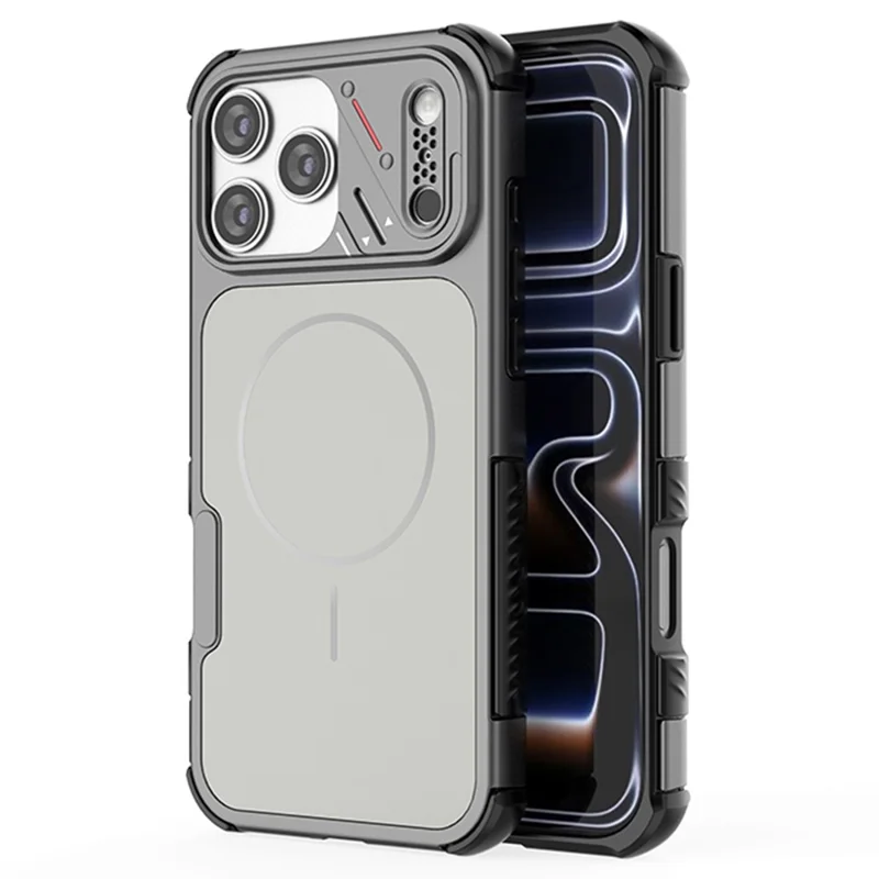 Чехол для iPhone 17 Pro, ударопрочный, с воздушной подушкой, из поликарбоната и термопластичного полиуретана, совместим с MagSafe — серый