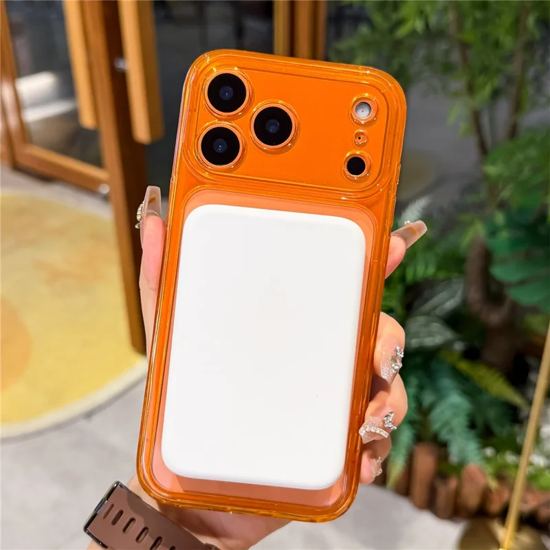 För iPhone 17 Pro Max Magnetisk Skal PC+TPU Skyddshölje Kompatibelt med MagSafe - Orange