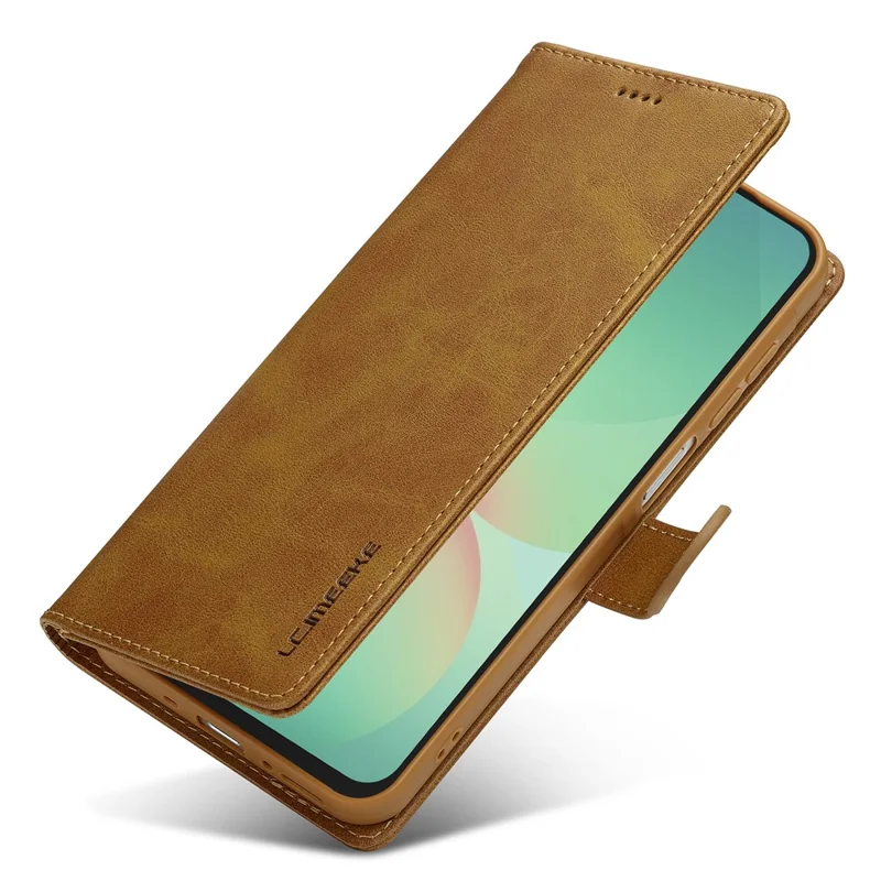 LC.IMEEKE Étui Portefeuille pour Samsung Galaxy A27, Housse en Cuir Texturé Veau - Jaune